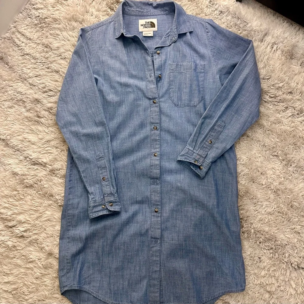 The North Face- Blue Denim Shirt Dress - Picture 6 of 7